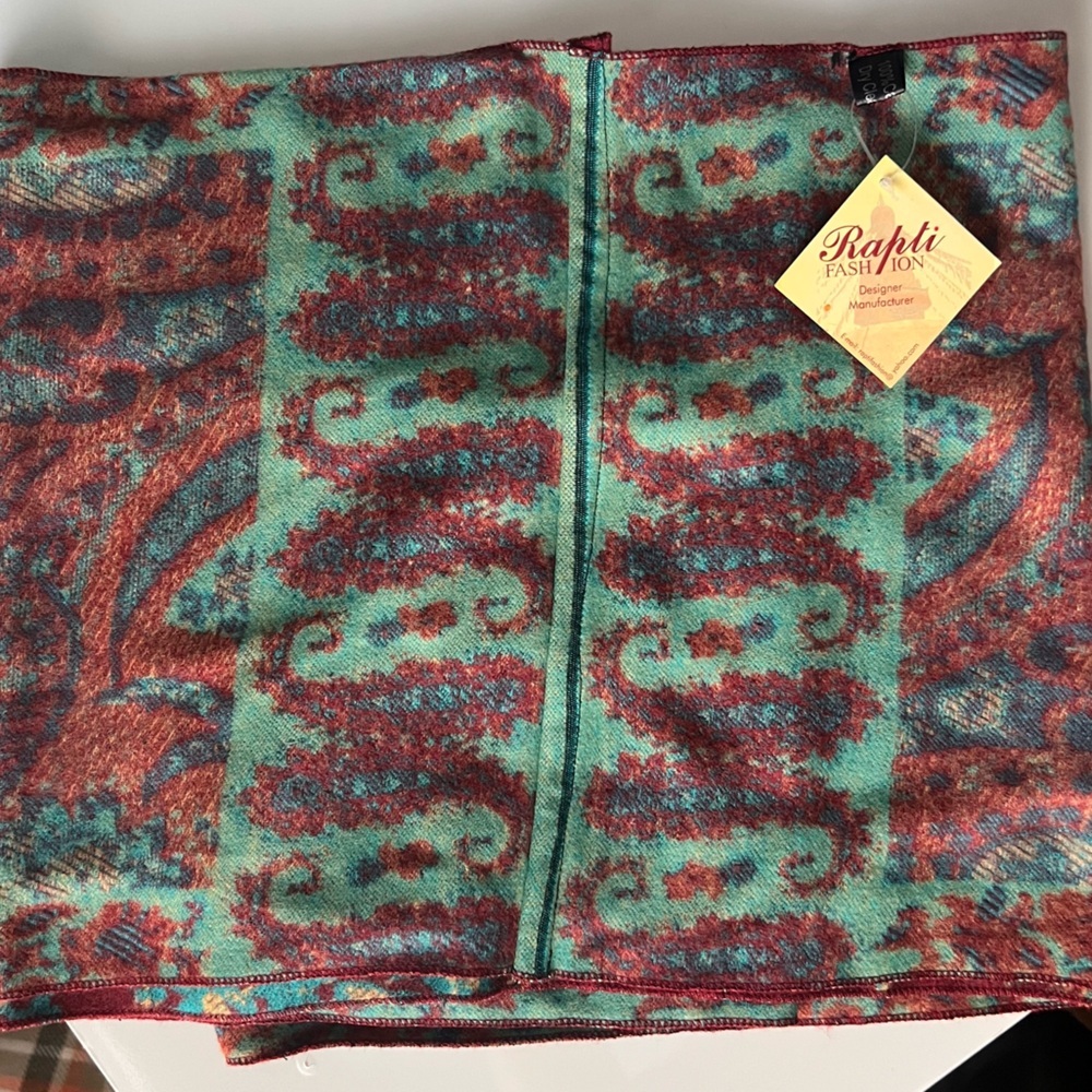 NWT 100% Cashmere Rapti Fashion Infinity Scarf, 2 Sided Designs, One size